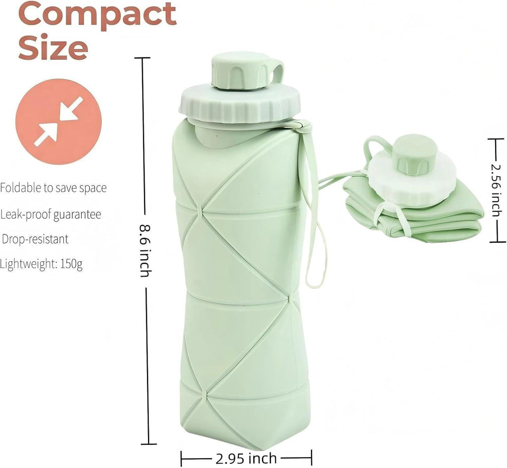 Collapsible Silicone Water Bottle | Foldable  BPA Free | Travel Gym Hiking | Pakistan