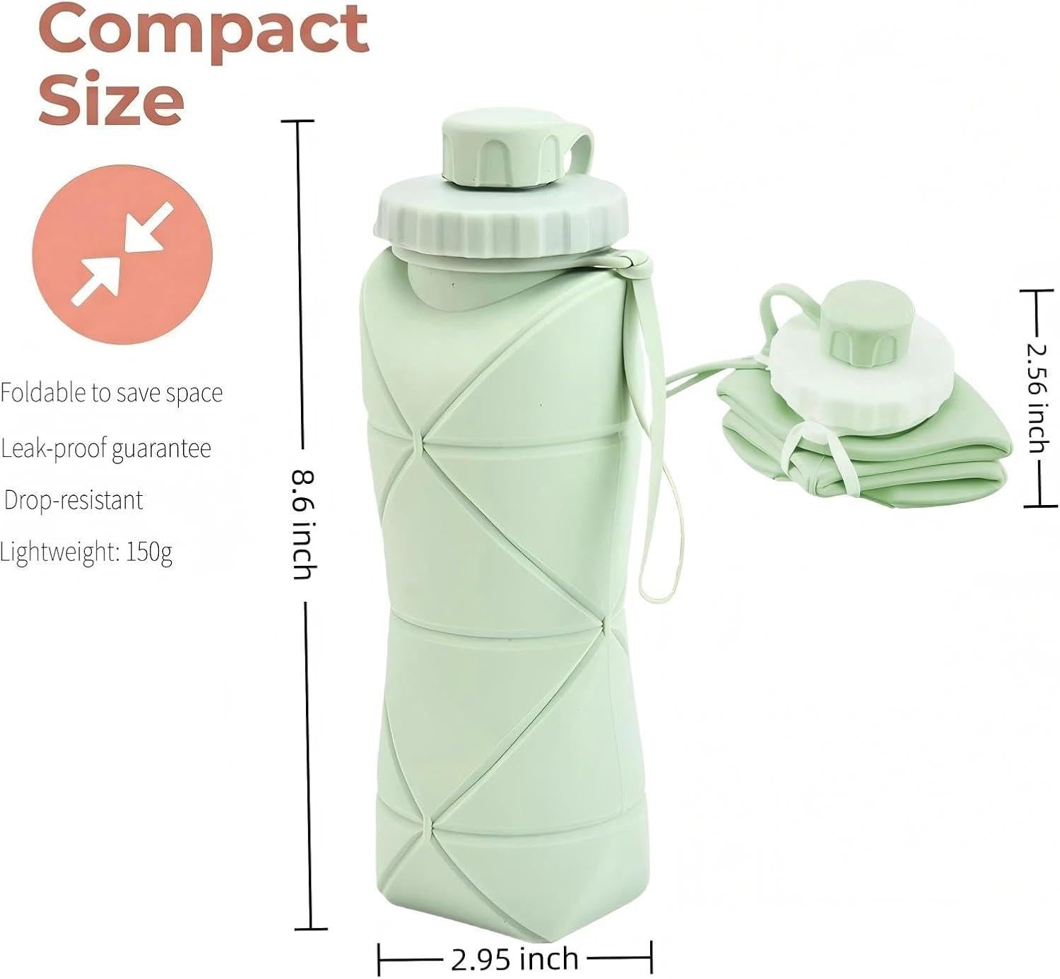 Collapsible Silicone Water Bottle | Foldable  BPA Free | Travel Gym Hiking | Pakistan
