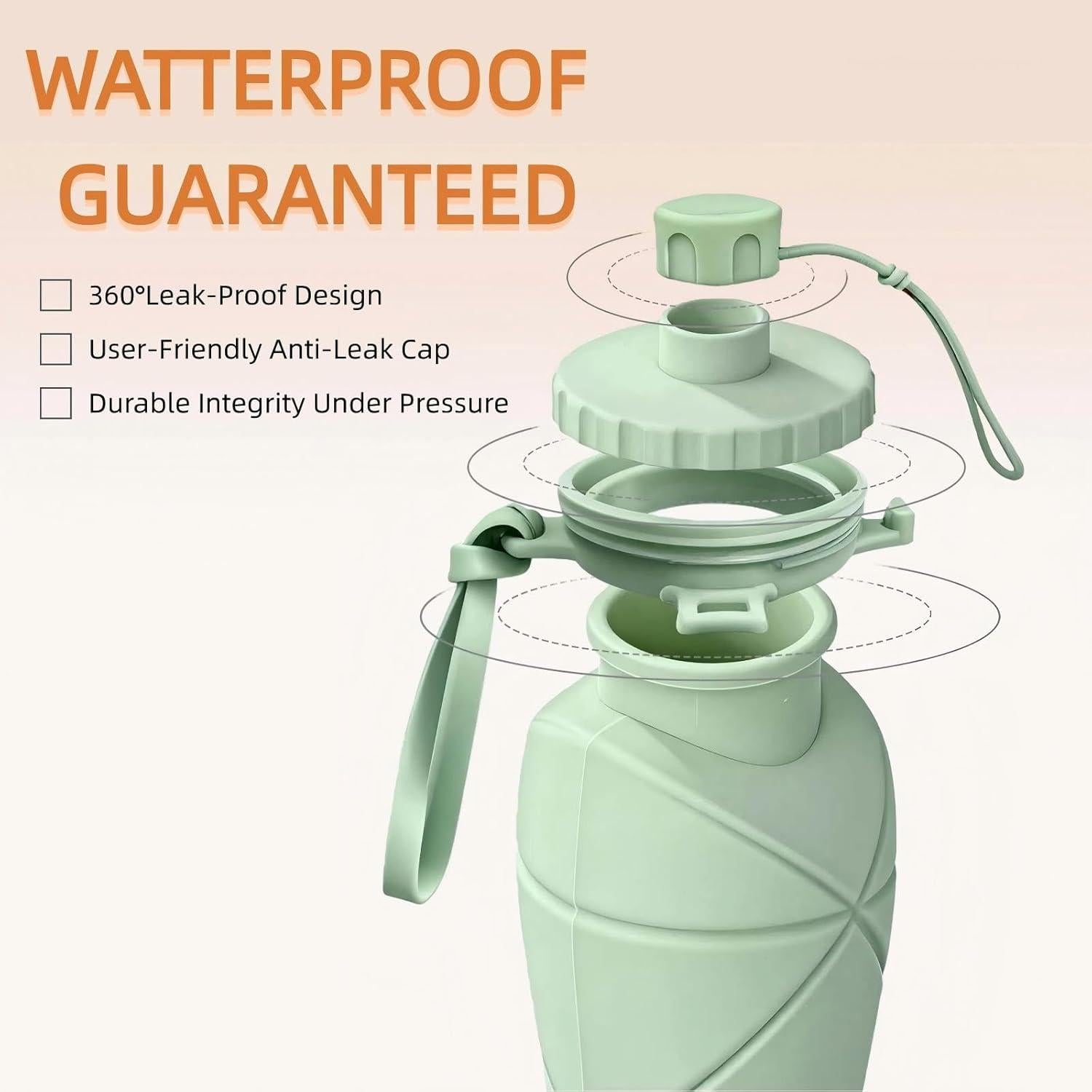 Collapsible Silicone Water Bottle | Foldable  BPA Free | Travel Gym Hiking | Pakistan