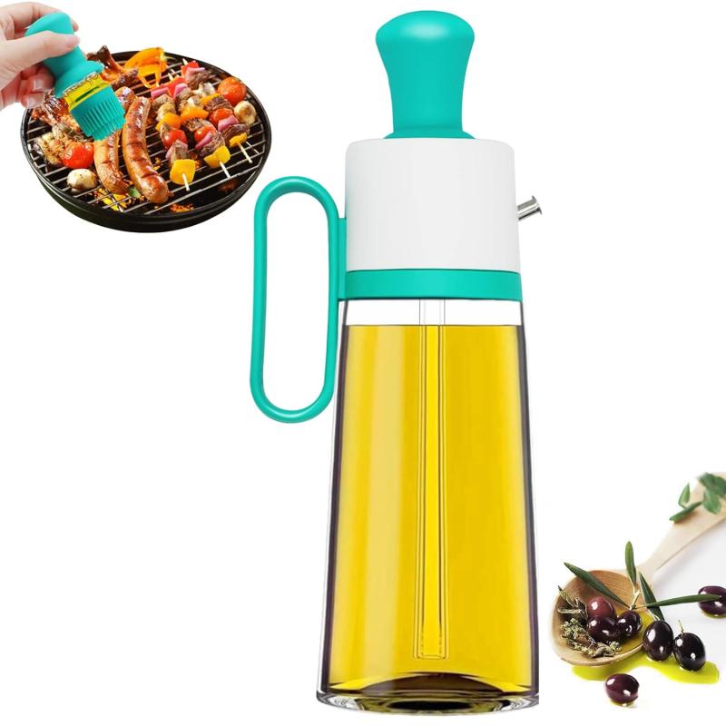 3-in-1 Oil Dispenser 550ml – Spray, Pour & Brush (BPA Free)