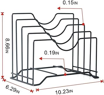 3 in 1 Metal Dish Rack Lid Holder | Matte  Black | Kitchen Organizer | Pakistan