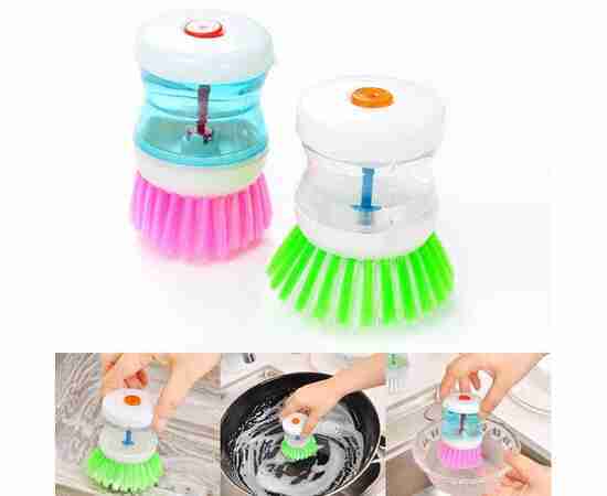 Self Dispensing Dish Brush | Built-in Soap  Dispenser | Kitchen Scrubber | Pakistan