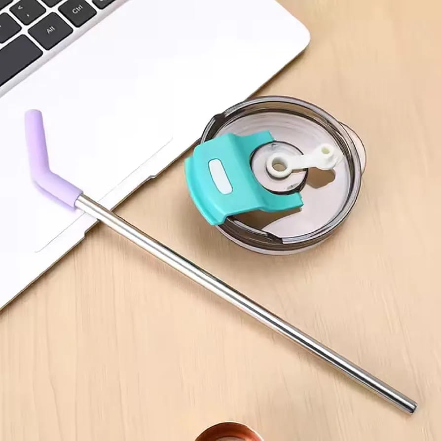 40oz Thermos Travel Mug with Handle | Leakproof Lid & Stainless Steel Straw | Double Wall Insulated Hot & Cold Tumbler