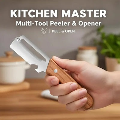 3 in 1 Wooden Handle Vegetable Peeler |  Bottle Opener | Stainless Steel | Pakistan