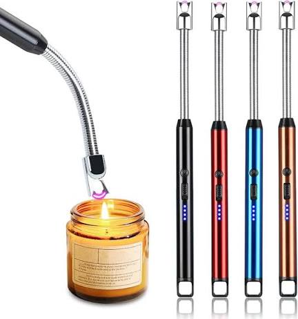 USB Rechargeable Arc Lighter | Metal Hanging Hook | Flameless | COD Pakistan