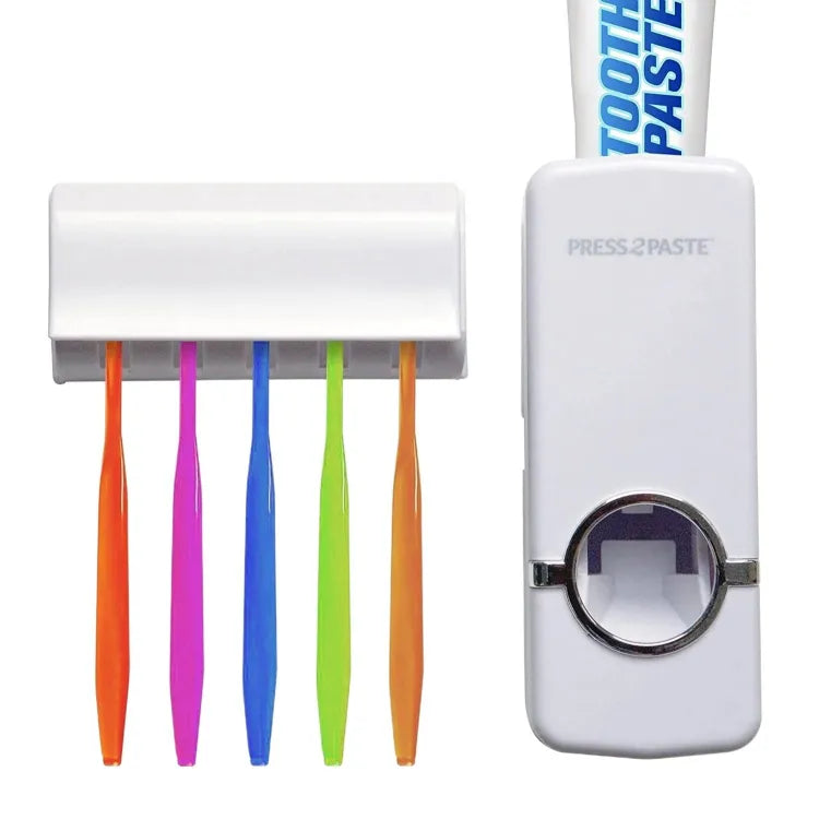 Automatic Toothpaste Dispenser | 5 Brush Holder | Wall Mount | COD Pakistan