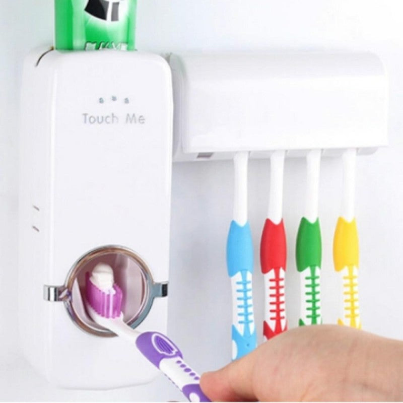Automatic Toothpaste Dispenser | 5 Brush Holder | Wall Mount | COD Pakistan