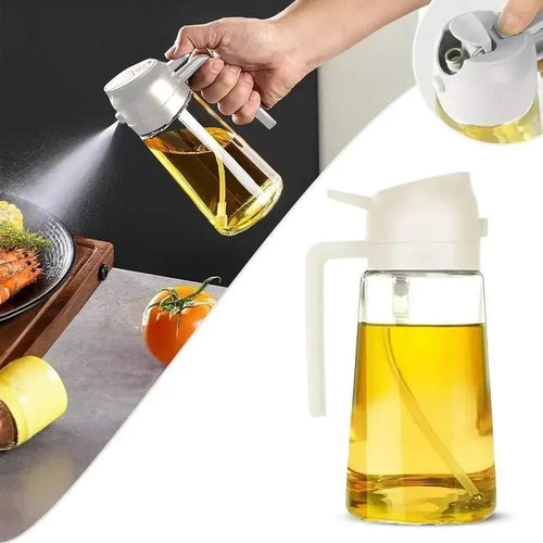 2 in 1 Glass Oil Spray Bottle 470ml | BPA Free Kitchen Dispenser | Pakistan