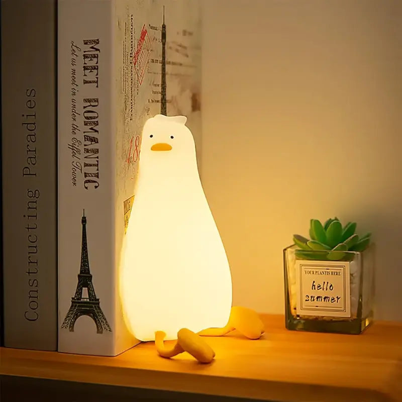 Duck Night Lamp 🦆 – Rechargeable Touch Light with Timer
