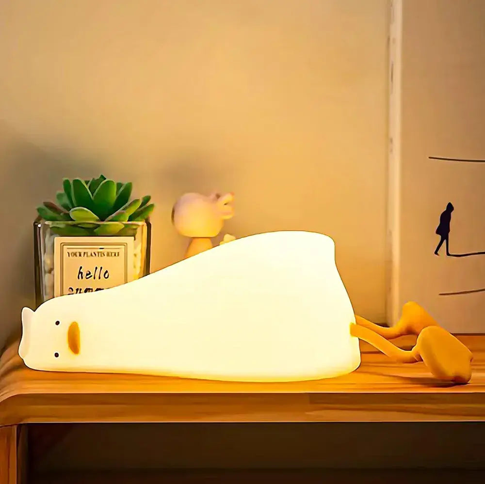 Duck Night Lamp 🦆 – Rechargeable Touch Light with Timer