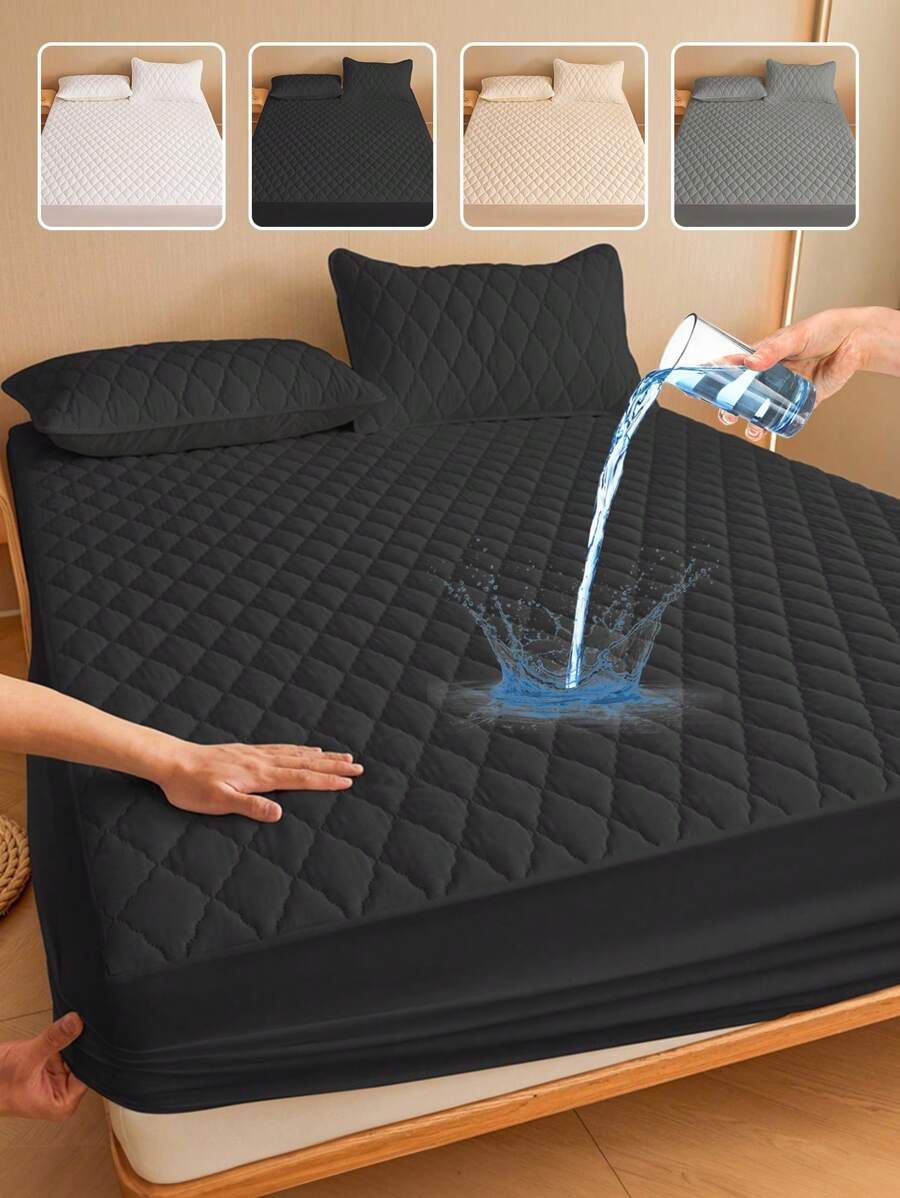 Quilted Diamond Fitted Bed Sheet 3Pcs | Elastic | All Sizes | COD Pakistan
