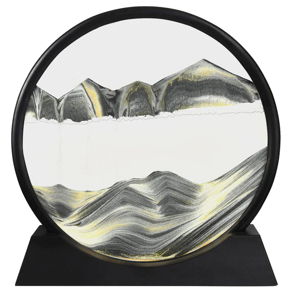 3D Moving Sand Art Lamp – Flowing Sand Painting Hourglass | LED Dynamic Sandscape Desk Lamp