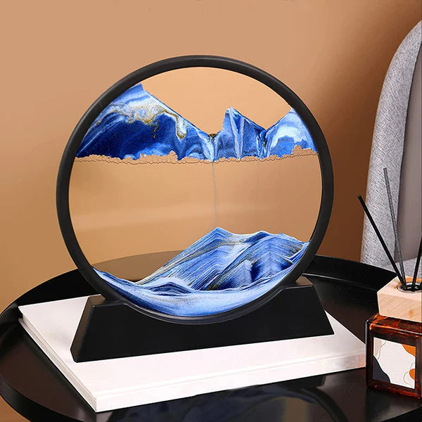 3D Moving Sand Art Lamp – Flowing Sand Painting Hourglass | LED Dynamic Sandscape Desk Lamp