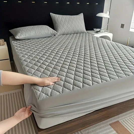 Quilted Diamond Fitted Bed Sheet 3Pcs | Elastic | All Sizes | COD Pakistan