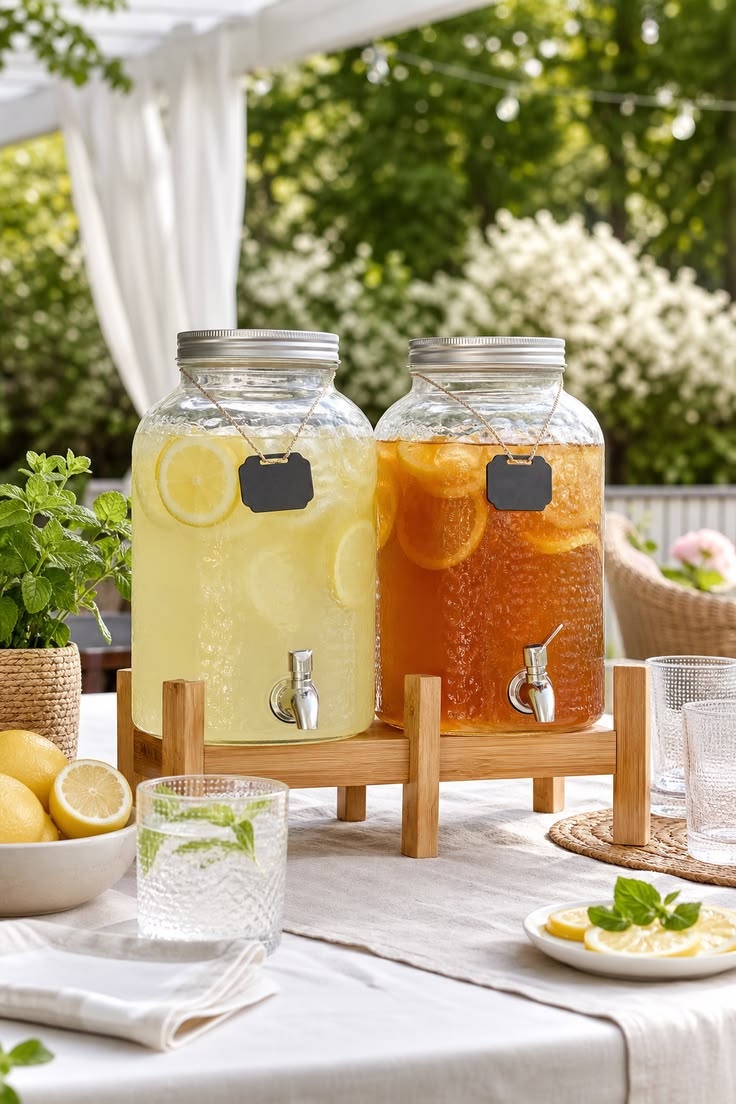 Glass Drink Dispenser with Tap | Elegant Beverage & Mocktail Dispenser for Baby Shower, Tea Party & Events