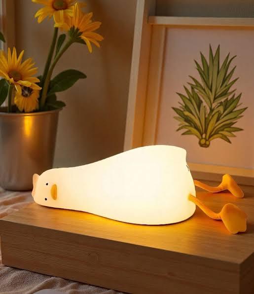 Duck Night Lamp 🦆 – Rechargeable Touch Light with Timer
