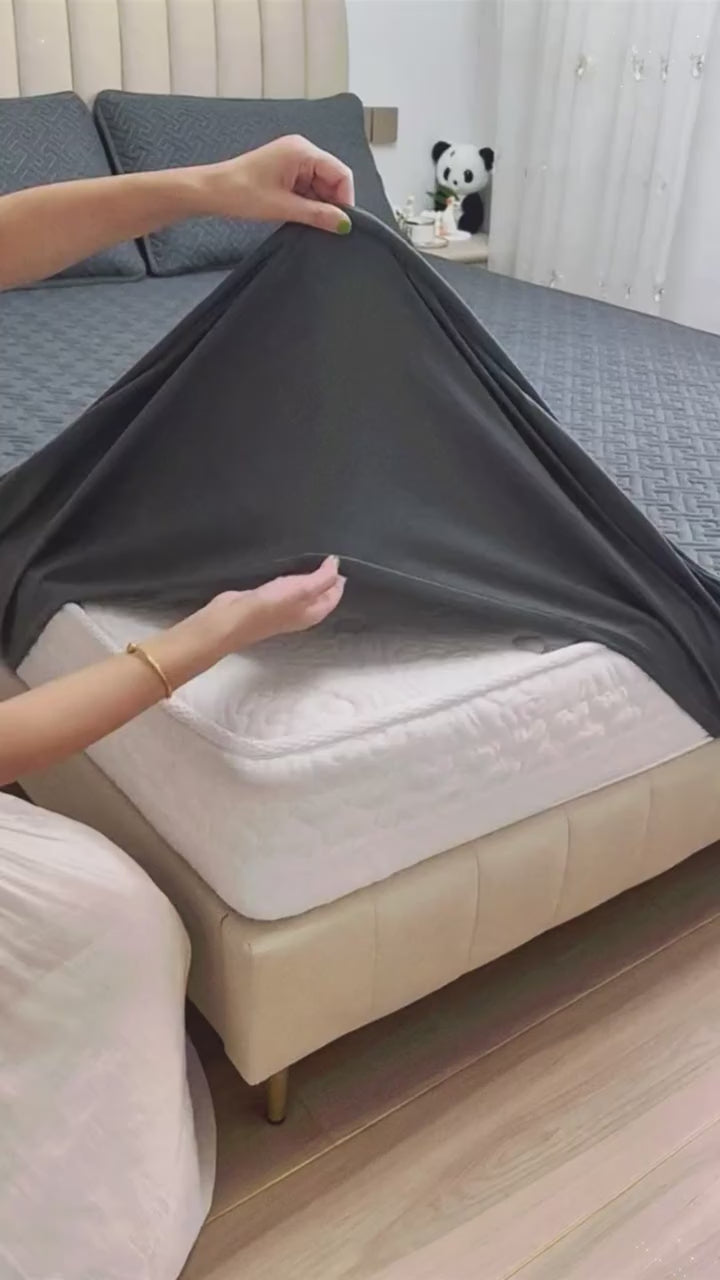 Quilted Diamond Fitted Bed Sheet 3Pcs | Elastic | All Sizes | COD Pakistan