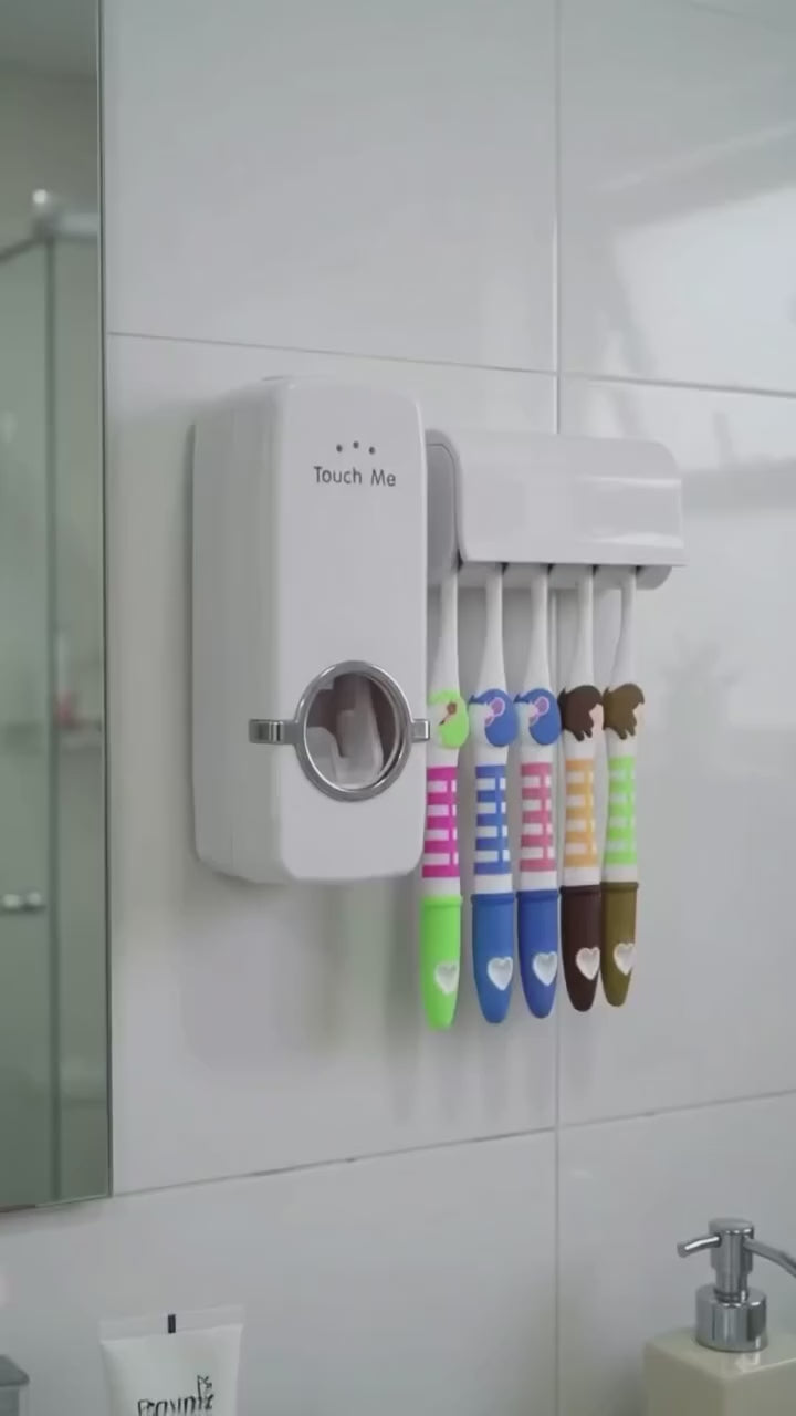 Automatic Toothpaste Dispenser | 5 Brush Holder | Wall Mount | COD Pakistan