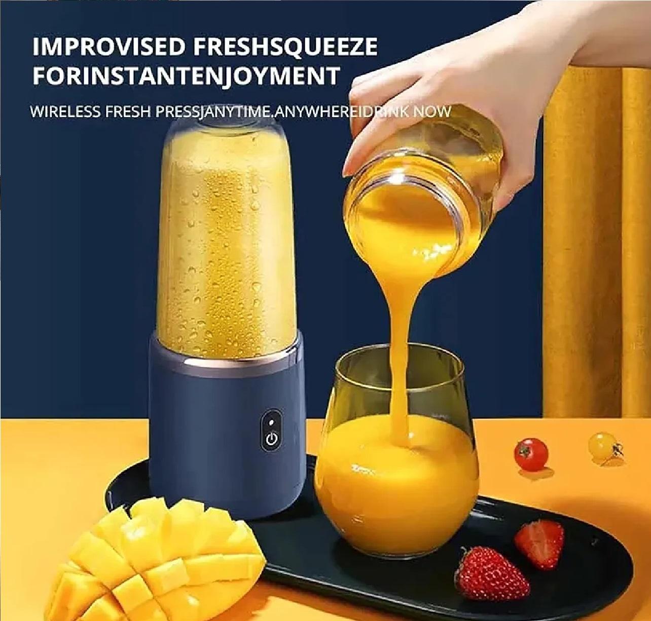 Hexa Blade 2in1 Rechargeable Mini Automatic  Electric Juicer | Portable USB Blender Cup |  Fresh Juice Smoothie Maker | Gym Home Travel  | Pakistan